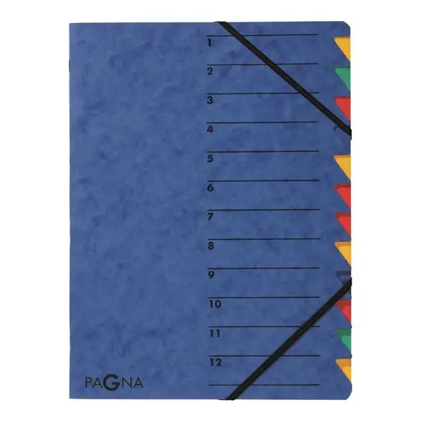 PAGNA Ordnungsmappe "EASY", DIN A4, Karton, 12 Fächer, blau (EAN: 4013951004740)