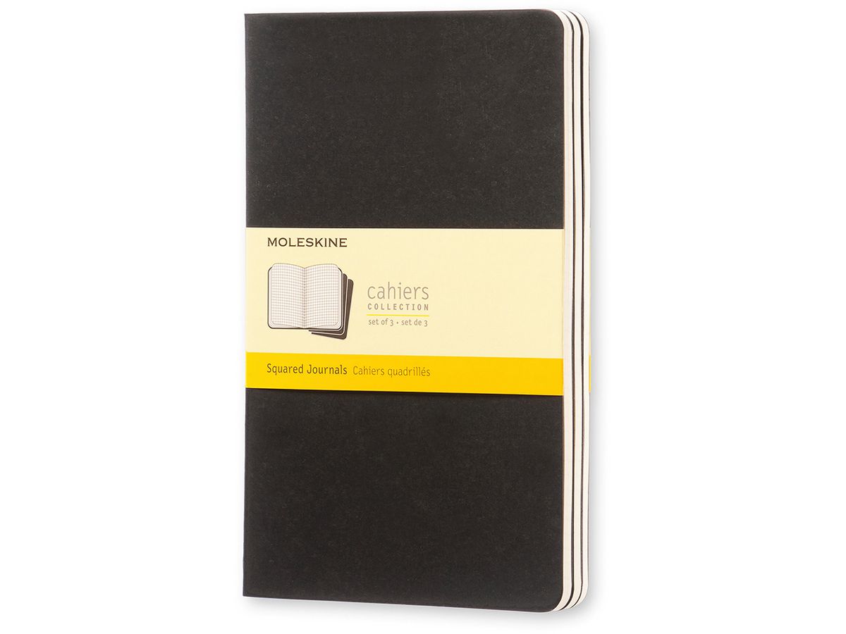 MOLESKINE Notizheft Cahier, L/A5, kariert, Karton, schwarz (EAN: 9788883704963)