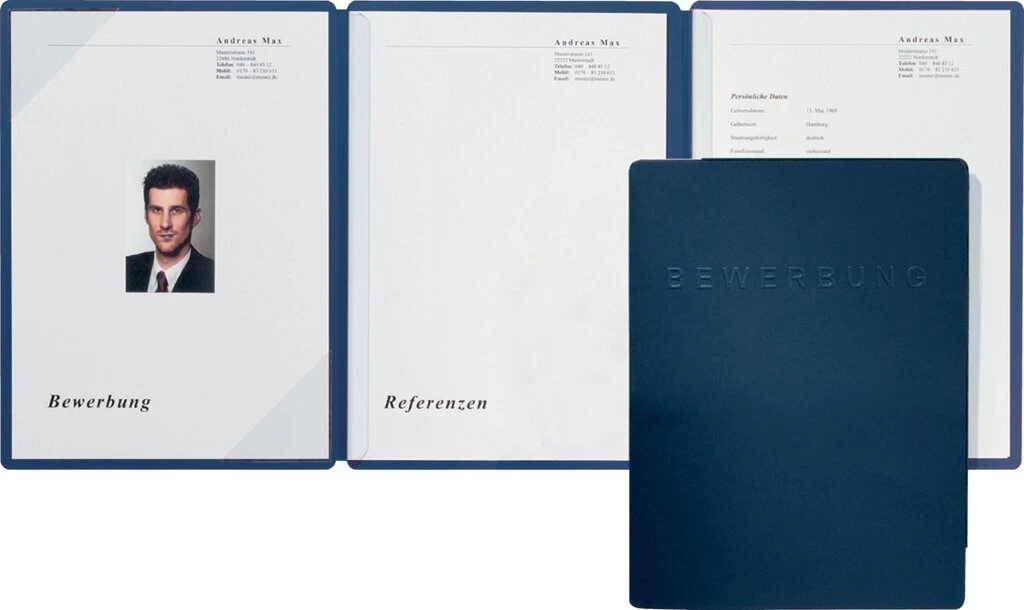 PAGNA Bewerbungsmappe "Square", DIN A4, blau (EAN: 4013951011113)