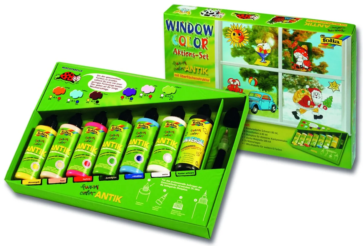 folia Window Color Aktions-Set Window Color ANTIK, rot, gelb, blau, haut, grün, weiß (EAN: 4001868450071)