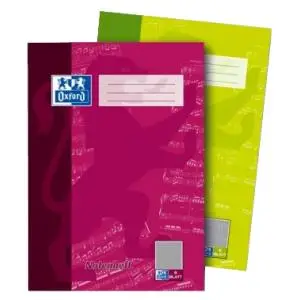 Oxford Notenheft, DIN A4, 8 Blatt, mit Hilfslinien, farbig sortiert (EAN: 4006144962040)