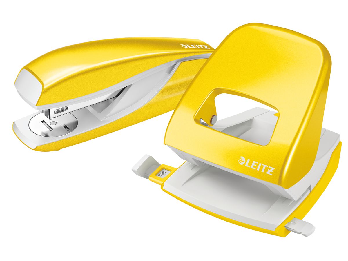 LEITZ Heftgerät- & Locher-Set Nexxt WOW, gelb-metallic (EAN: 4002432121588)