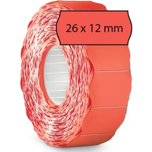METO Etiketten für Preisauszeichner, 26 x 12 mm, rot, rot fluor (EAN: 4058096475888)
