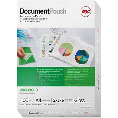 GBC Laminierfolientasche, DIN A4, glänzend, 350 mic (EAN: 0033816024038)