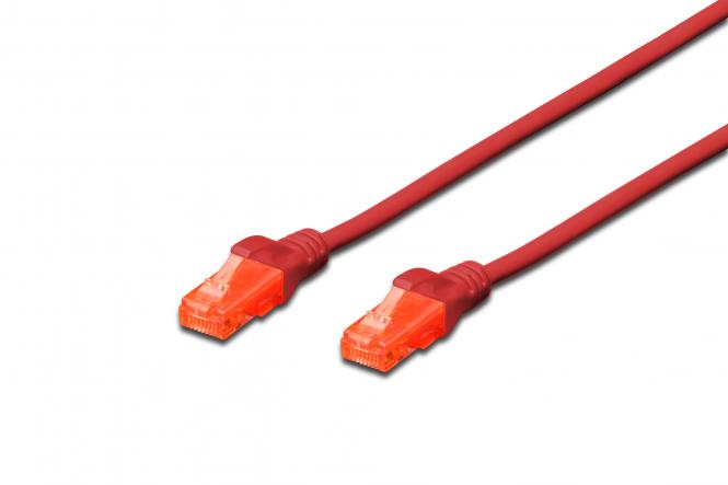 DIGITUS Patchkabel, Kat. 6, U/UTP, 0,25 m, rot (EAN: 4016032387572)