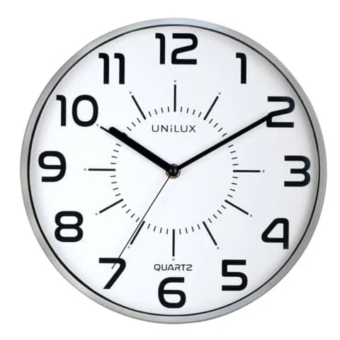 UNiLUX Wanduhr/Quarzuhr "POP", Durchmesser: 300 mm, silber (EAN: 3595560022656)