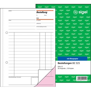 sigel Formularbuch "Bestellung", A5, 2 x 50 Blatt (EAN: 4004360910111)