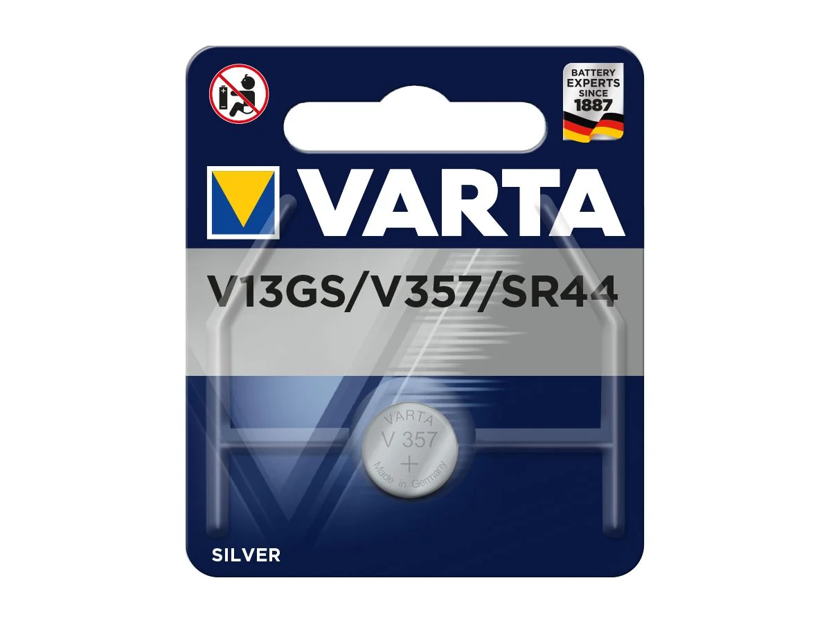 VARTA Silber-Oxid Knopfzelle V13GS (SR44), 1,55 Volt (EAN: 4008496273621)