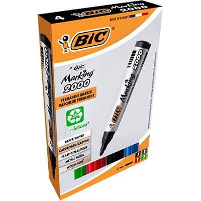 BIC Permanent-Marker 2000 Ecolutions, Rundspitze, 4er Etui (EAN: 3086120120047)