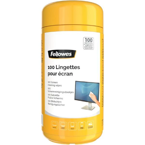 Fellowes Bildschirm-Reinigungstücher, 100er Spenderdose (EAN: 0043859587131)