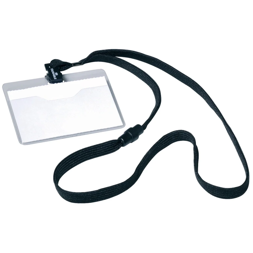 DURABLE Namensschild, mit Textilband, 90 x 60 mm, schwarz (EAN: 4005546800141)