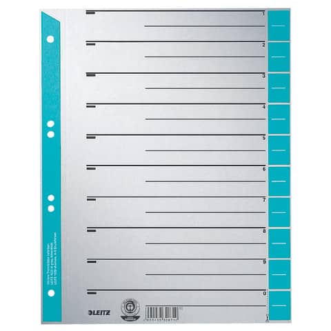 LEITZ Trennblätter, A4 Überbreite, Kraftkarton 230g/qm, blau (EAN: 4002432328673)