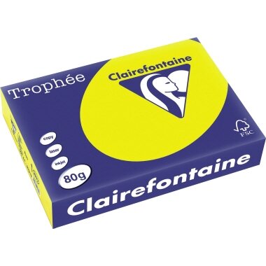 Clairefontaine Multifunktionspapier Trophée, A4, neongelb (EAN: 3329680297706)