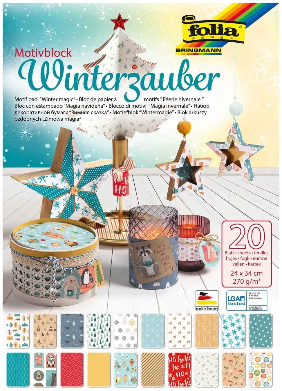 folia Motivblock "Winterzauber", 240 x 340 mm, 20 Blatt (EAN: 4001868118049)