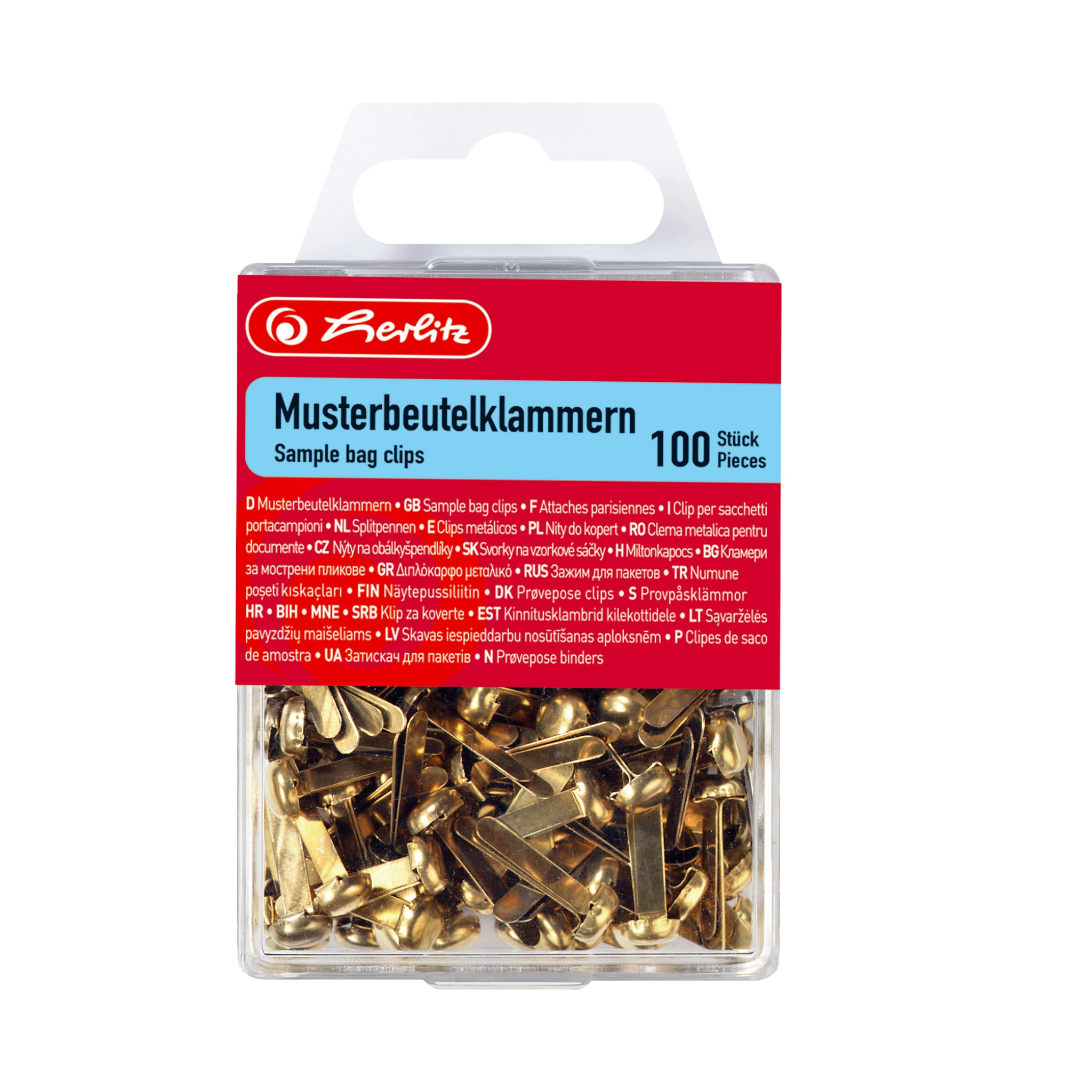 herlitz Rundkopf-Musterbeutelklammern, messingfarben, 17 mm (EAN: 4008118770309)