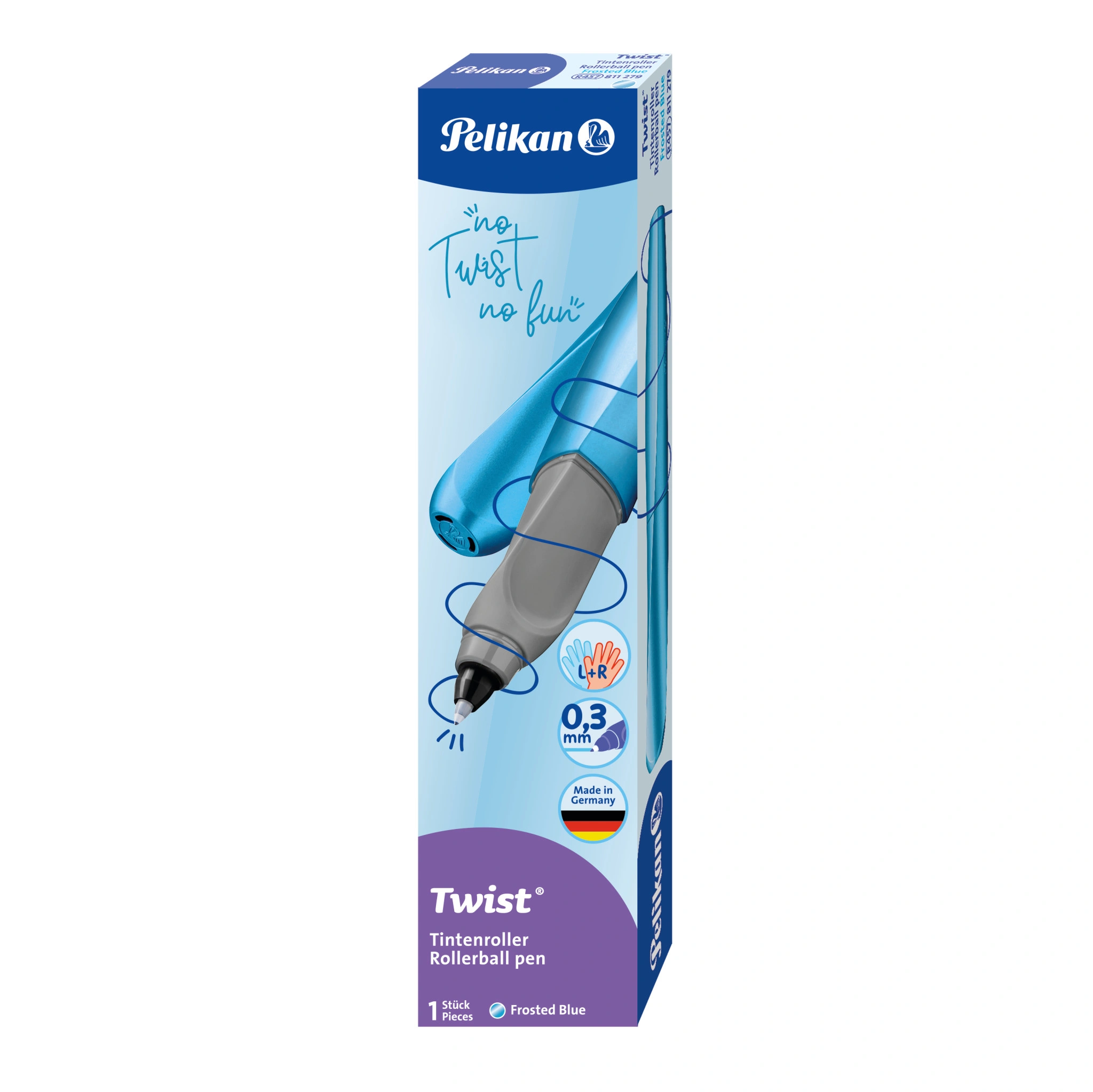 Pelikan Twist Tintenroller Frosted Blue, blau-metallic (EAN: 4012700811271)