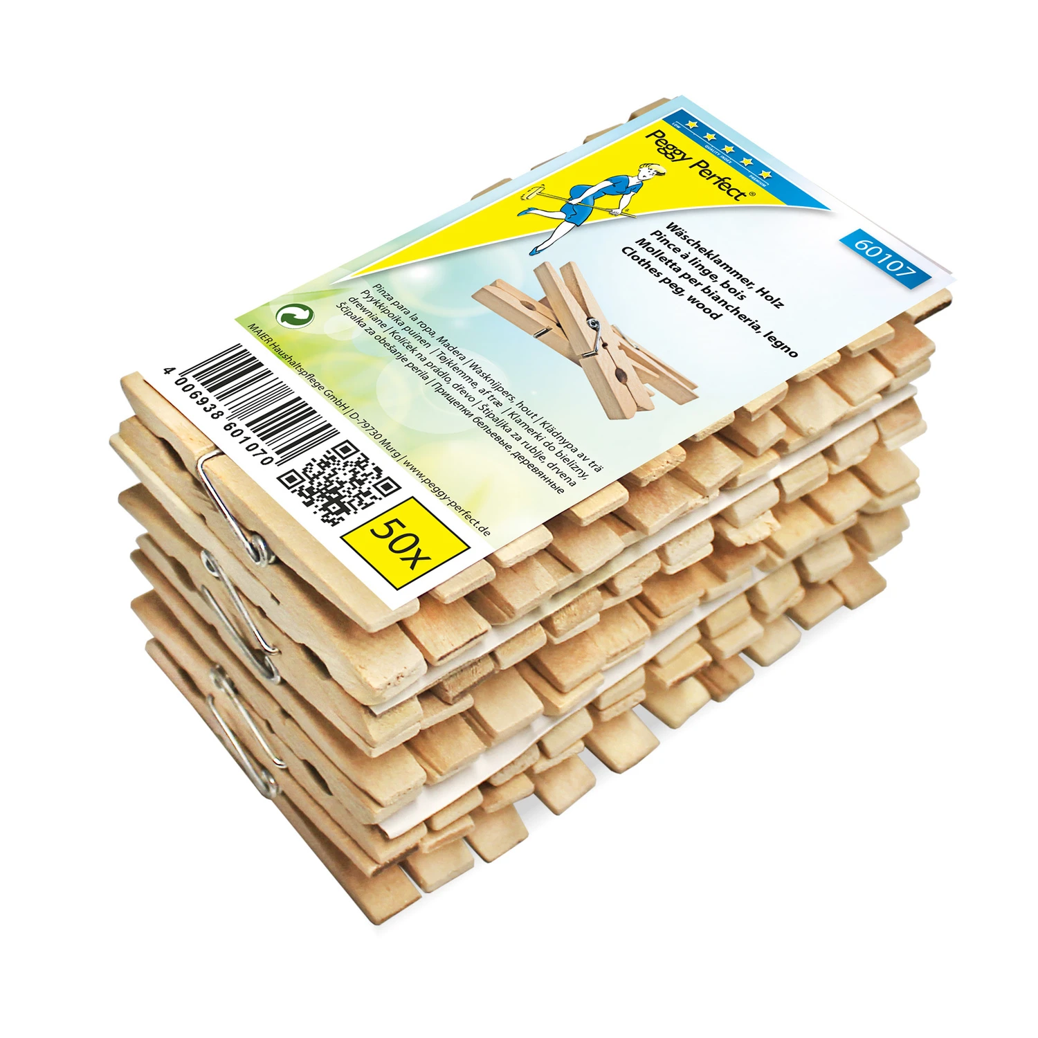 Peggy Perfect Wäscheklammern, aus Holz, Länge: 75 mm (EAN: 4006938601070)