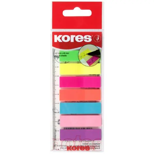 Kores Pagemarker - Folie, 12 x 45 mm, Neonfarben (EAN: 9023800451200)