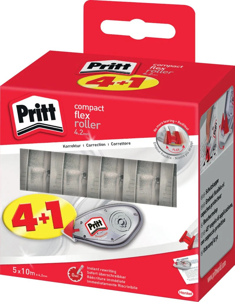 Pritt Korrekturroller Compact Flex, 4,2 mm x 10 m, 4+1 Promo (EAN: 4057278004793)