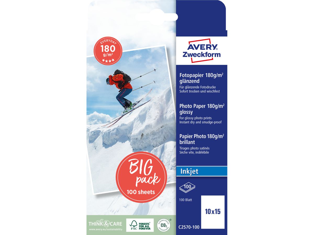AVERY Zweckform Inkjet-Fotopapier EVERYDAY, 10 x 15 cm (EAN: 4004182410264)