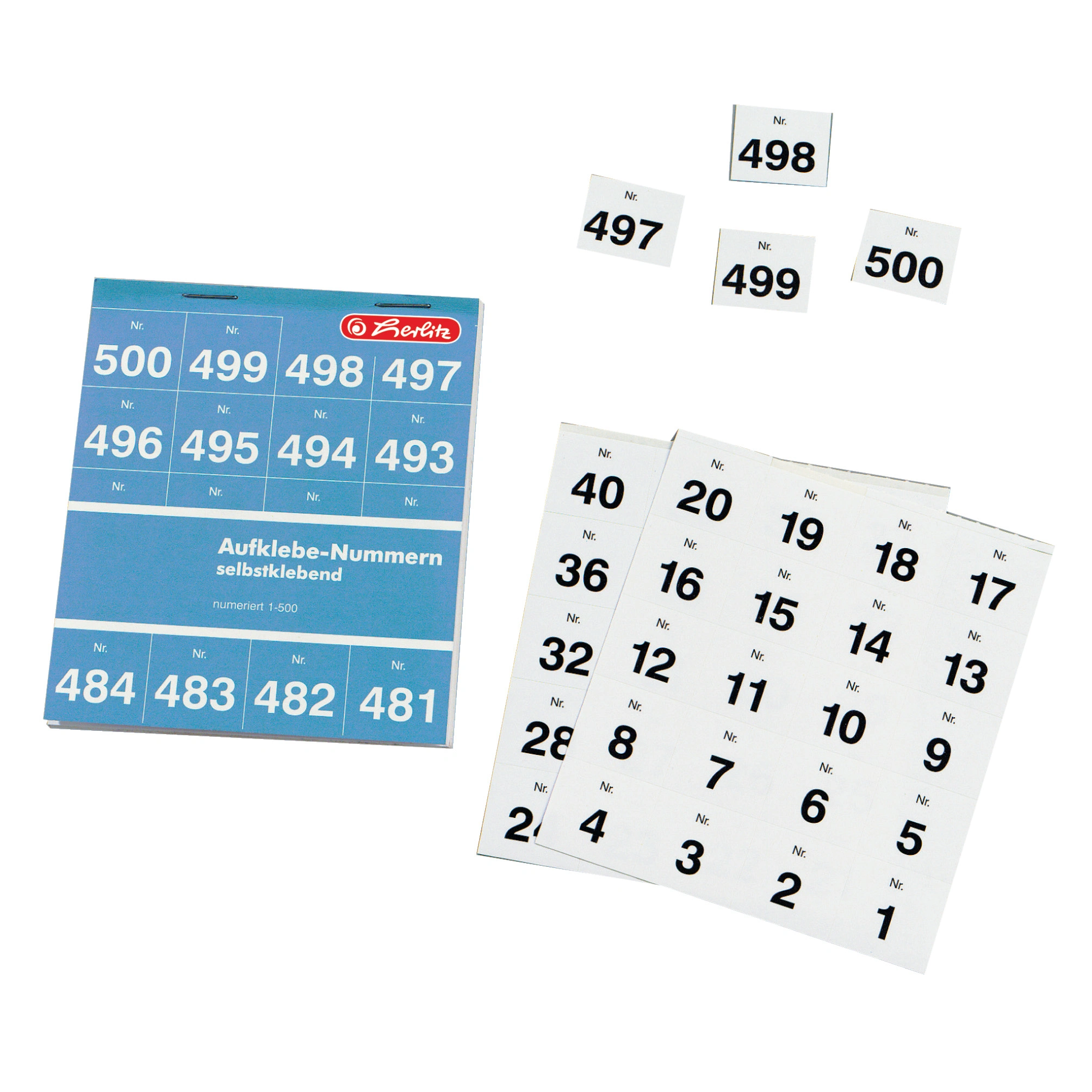 herlitz Aufklebenummern, selbstklebend, Nummern 1-500 (EAN: 4008110791876)