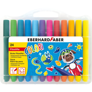 EBERHARD FABER Dicke Fasermaler COLORI, 24er Kunststoffbox (EAN: 4087205512244)