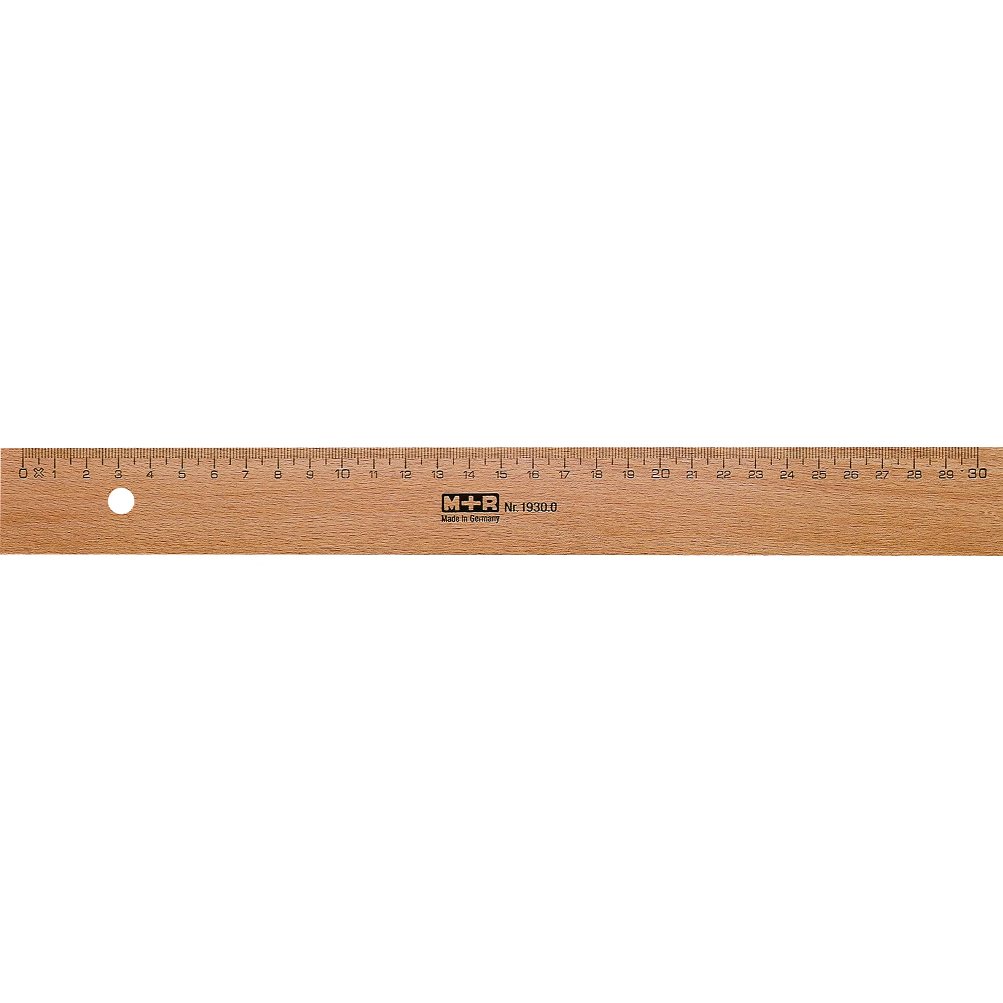 M+R Holzlineal, 300 mm, Buche, mit Metalleinlage (EAN: 4004627261031)