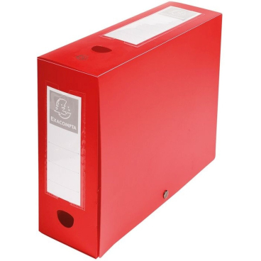 EXACOMPTA Archivbox mit Druckknopf, PP, 100 mm, rot (EAN: 3130630599357)
