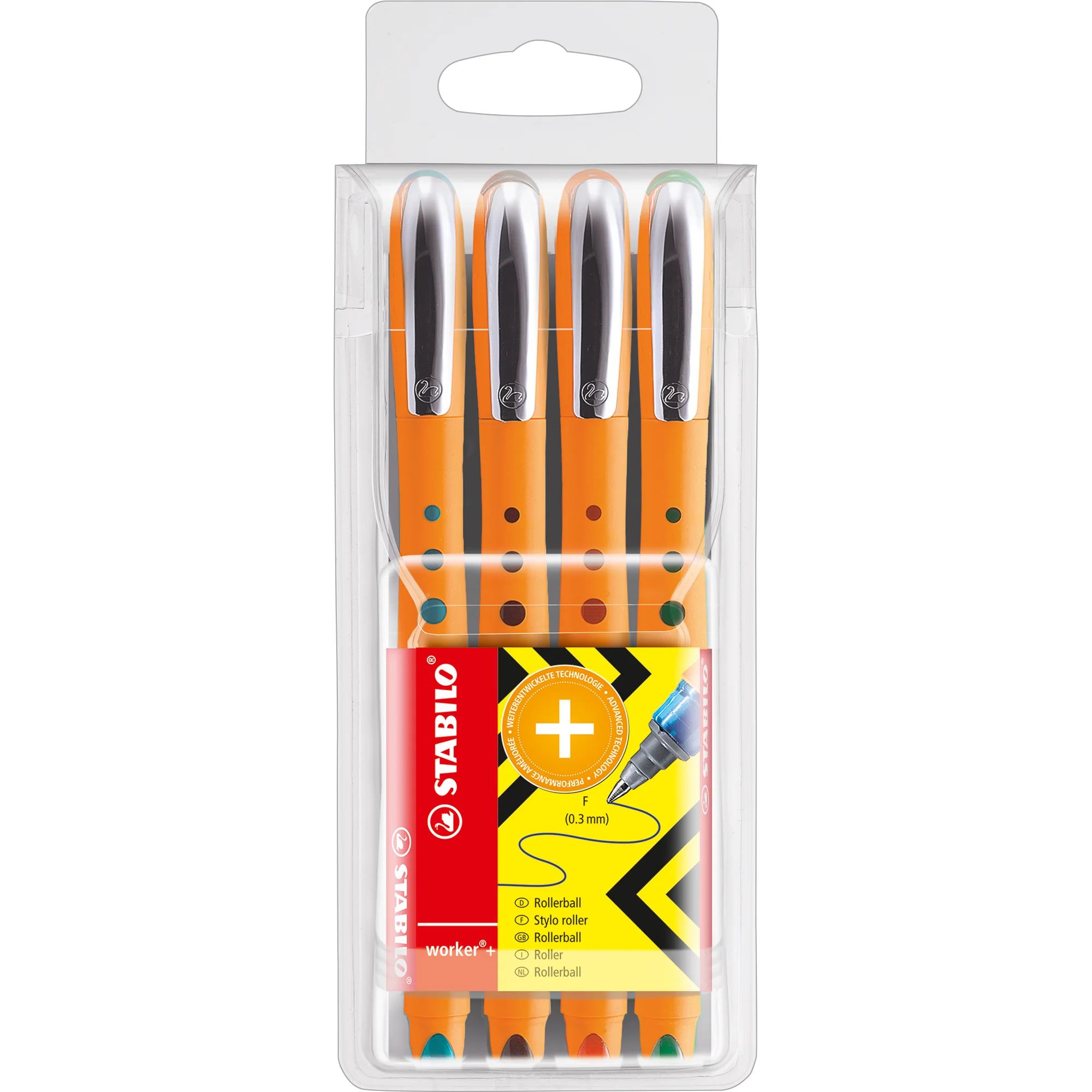 STABILO Tintenroller worker fine, 4er Etui (EAN: 4006381376365)