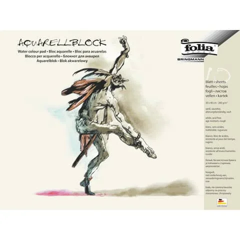 folia Aquarellblock, rauh, 300 x 400 mm, 200 g/qm, weiß (EAN: 4001868083330)