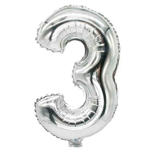 PAPSTAR Folienballon "Zahlen", Ziffer: 3, silber (EAN: 4002911868331)