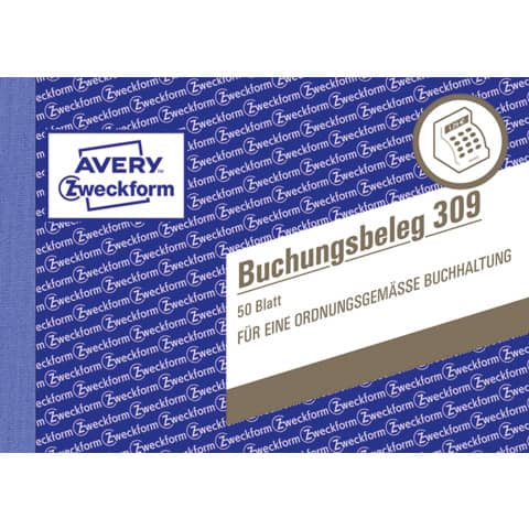 AVERY Zweckform Formularbuch "Buchungsbeleg", A6 quer (EAN: 4004182003091)
