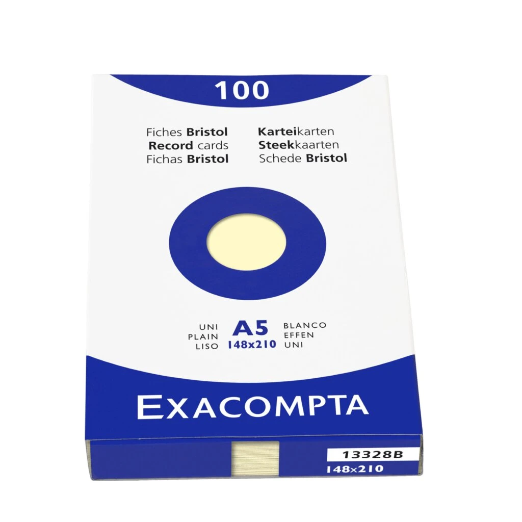EXACOMPTA Karteikarten, DIN A5, blanko, gelb (EAN: 3130630133285)