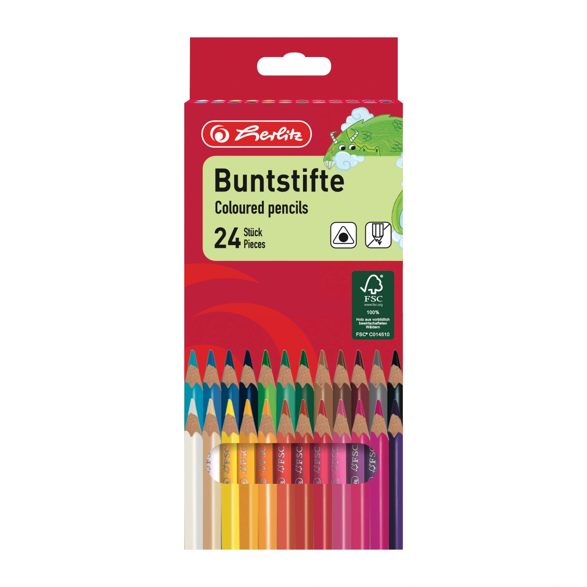 herlitz Dreikant-Buntstifte, 24er Karton-Etui (EAN: 4008110194103)