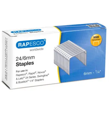 RAPESCO Heftklammern 24/6, verzinkt, 5.000 Stück (EAN: 5018505555005)