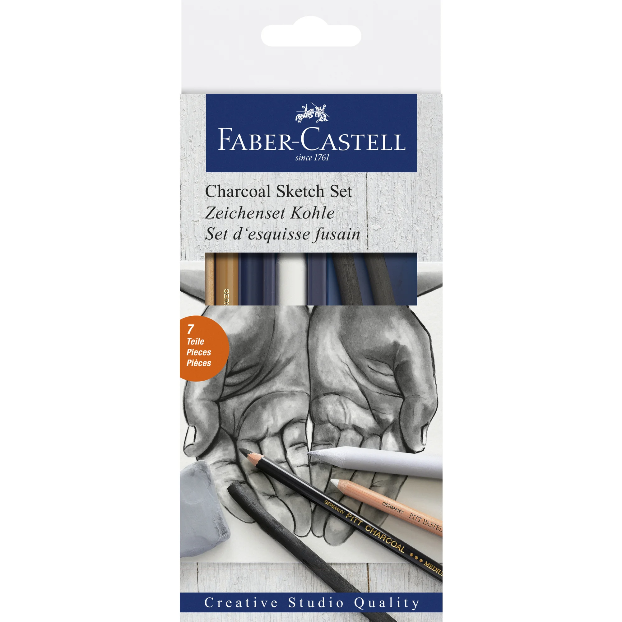 FABER-CASTELL Zeichenset PITT, 7-teilig, weiß (EAN: 4005401140023)