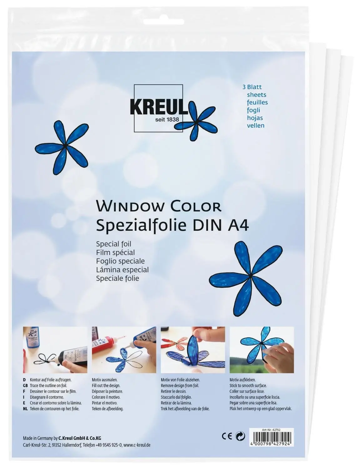KREUL Window Color Spezialfolie, DIN A4, glasklar (EAN: 4000798427924)