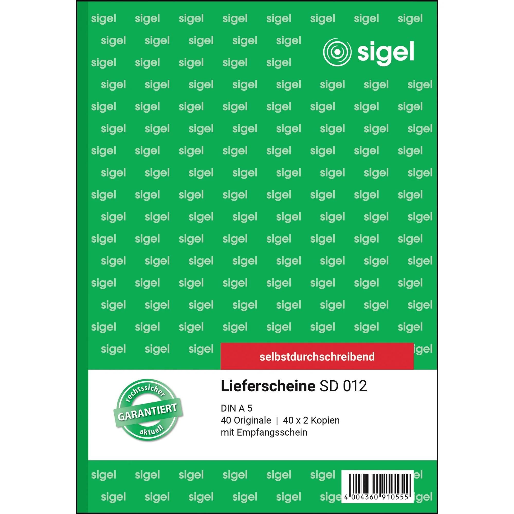 sigel Formularbuch "Lieferschein mit Empfangsschein", A5, SD (EAN: 4004360910555)