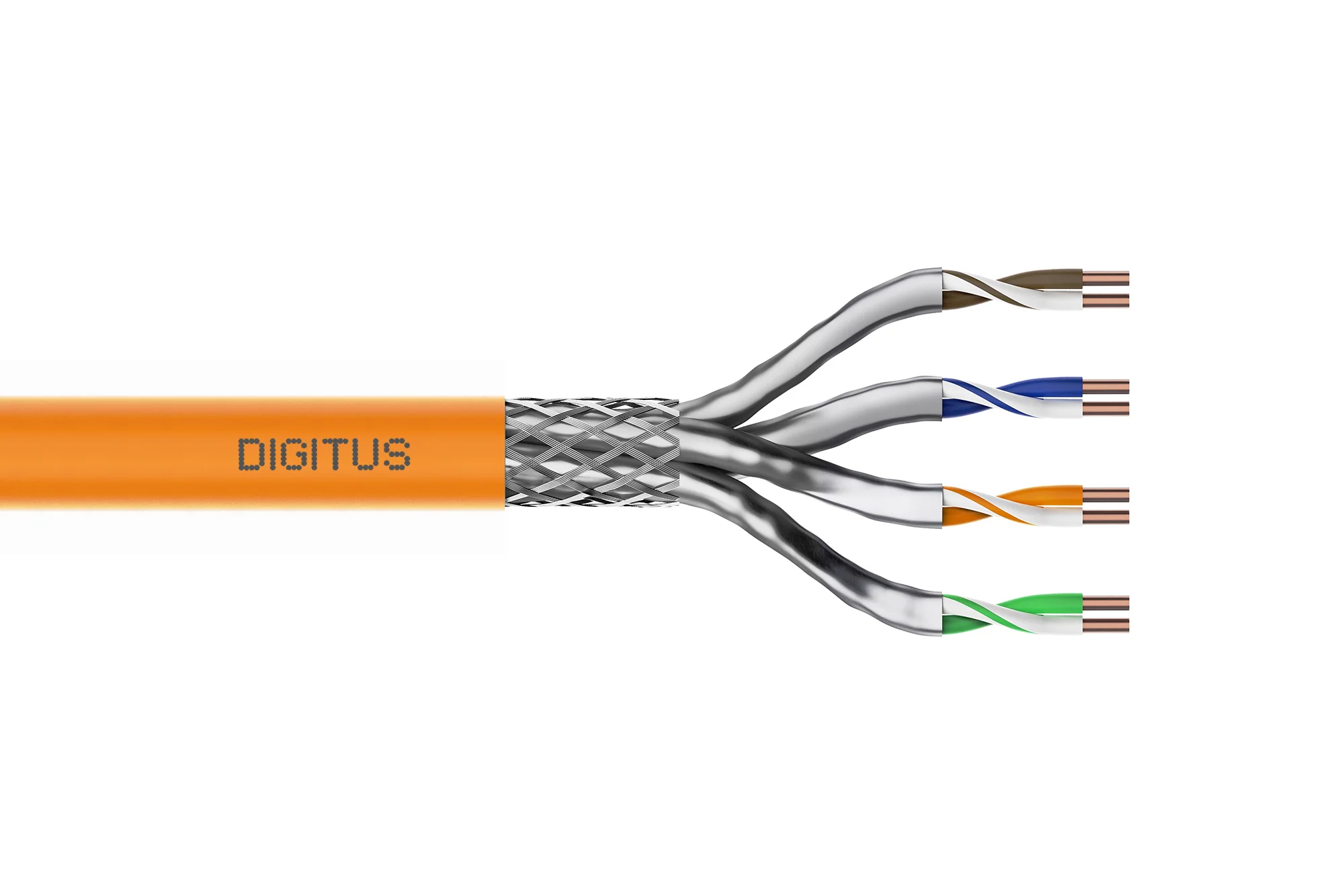 DIGITUS Installationskabel, Kat.7, S/FTP, 100 m Ring, orange (EAN: 4016032392101)