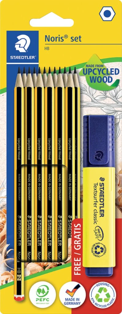 STAEDTLER Bleistift-Set Noris + GRATIS Textmarker (EAN: 4007817015766)