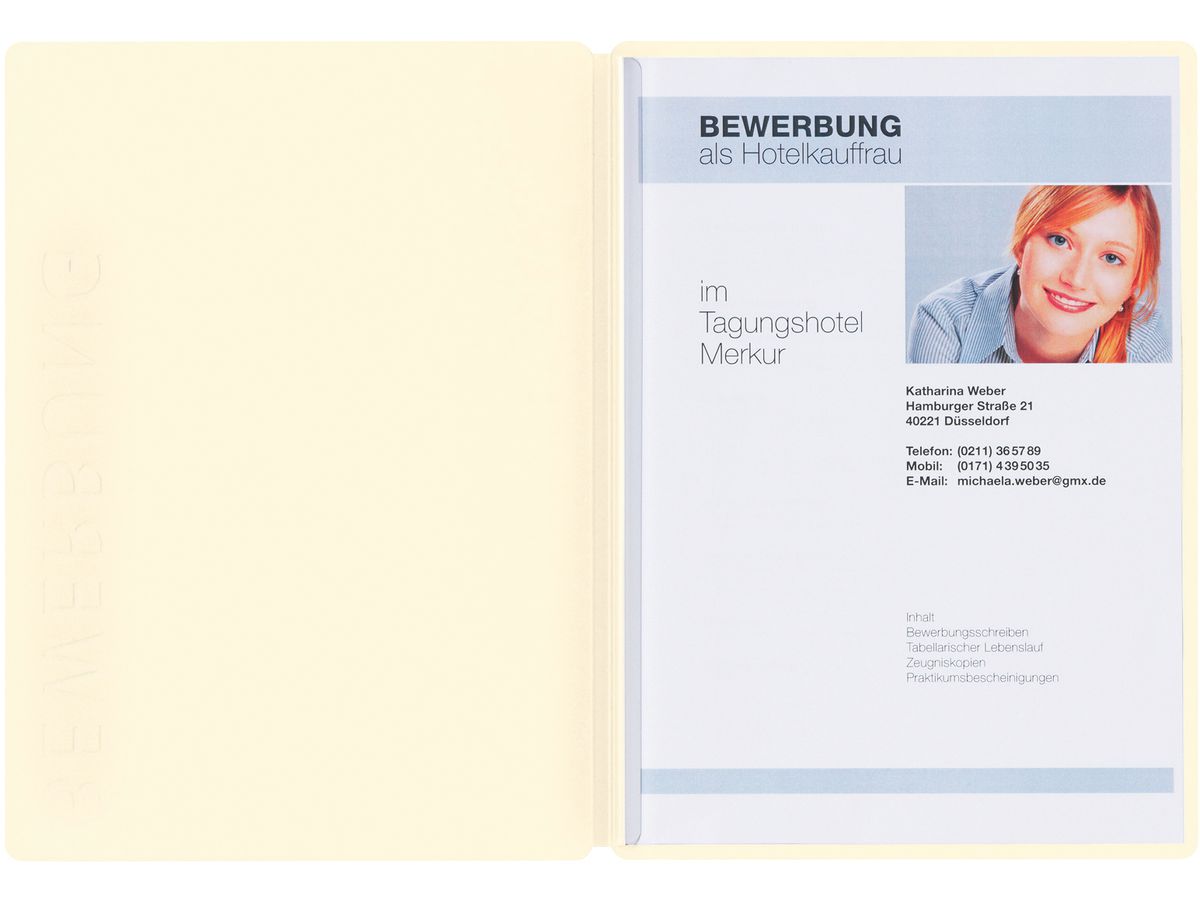 PAGNA Bewerbungsmappe "Solo", DIN A4, aus Karton, beige (EAN: 4013951007208)