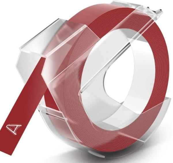 DYMO Prägeband 3D, 9 mm x 3 m, rot, glänzend (EAN: 3026985201024)