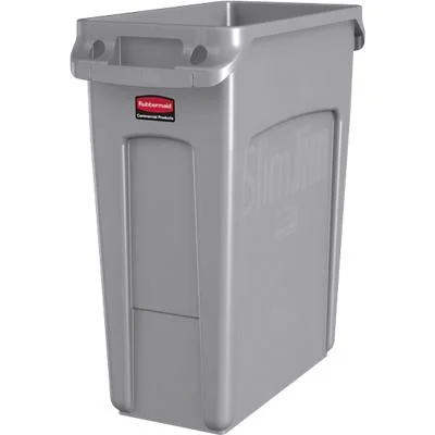 Rubbermaid Abfallbehälter Slim Jim mit Lüftungskanälen, grau (EAN: 0086876227895)