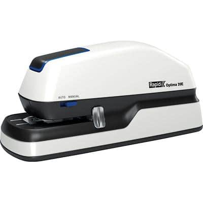 Rapid Elektrisches Heftgerät Optima 20E, weiß/grau/blau (EAN: 5028252048279)