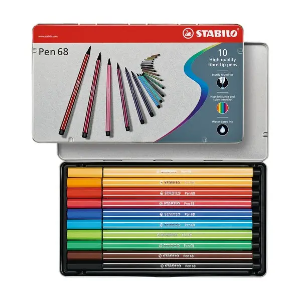 STABILO Fasermaler Pen 68, 10er Metalletui (EAN: 4006381327145)