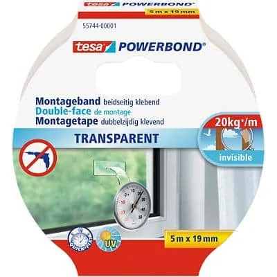 tesa Powerbond Montageband, transparent, 19 mm x 5,0 m (EAN: 4042448843180)