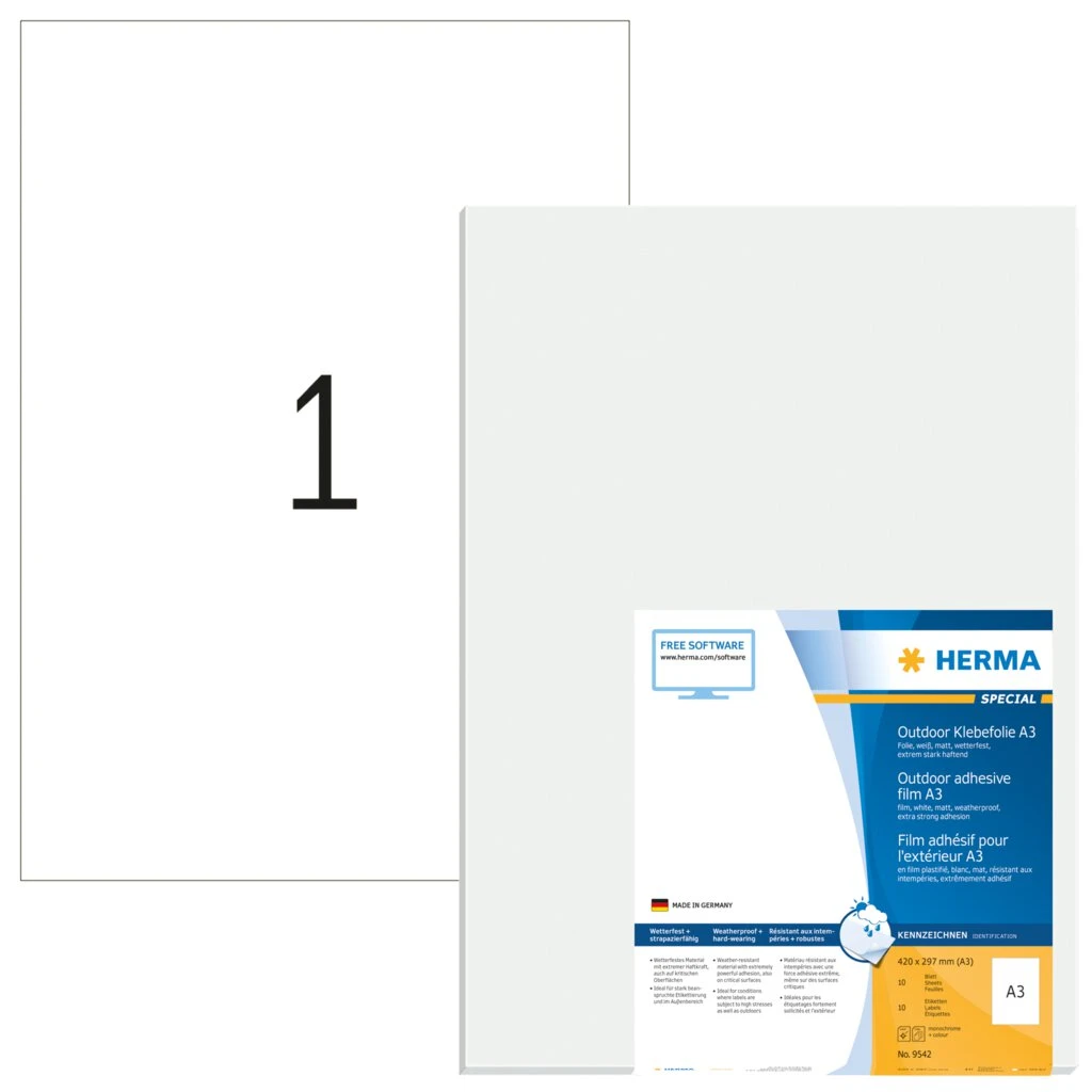HERMA Outdoor Folien-Etiketten SPECIAL, 297 x 420 mm (EAN: 4008705095426)