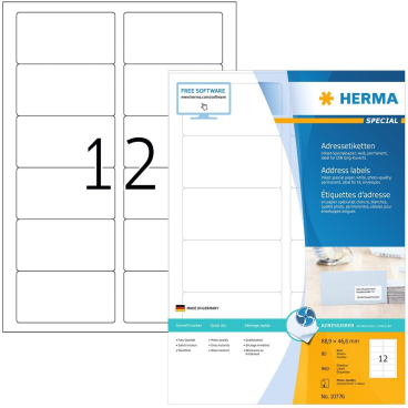 HERMA Inkjet-Etiketten, 88,9 x 46,6 mm, weiß (EAN: 4008705107761)