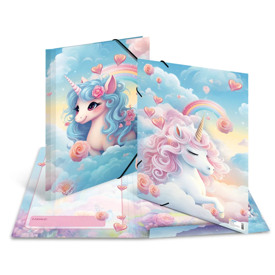 HERMA Eckspannermappe "Happy Unicorns", Karton, DIN A3 (EAN: 4008705201384)