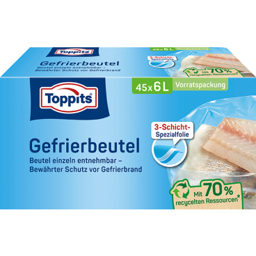 TOPPITS Gefrierbeutel, 45 x 6 Liter, 290 x 410 mm (EAN: 4008871208149)